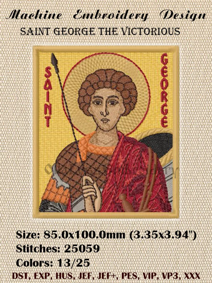 Saint George embroidery design