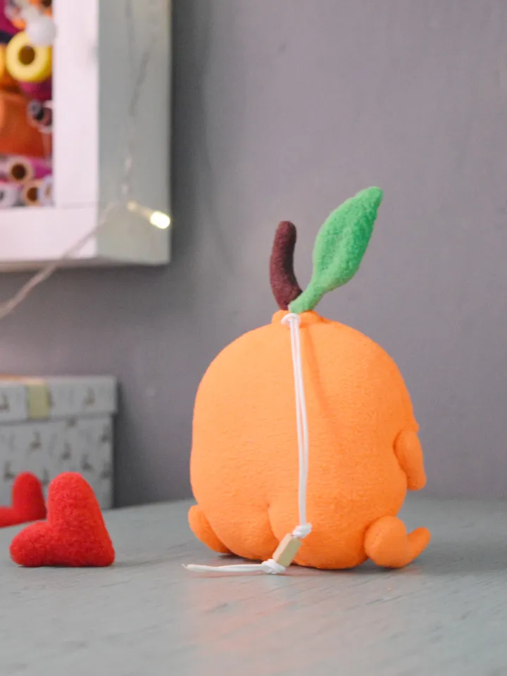 PDF Plush Toy Pattern – Fleece Orange Softie with Pocket Mouth