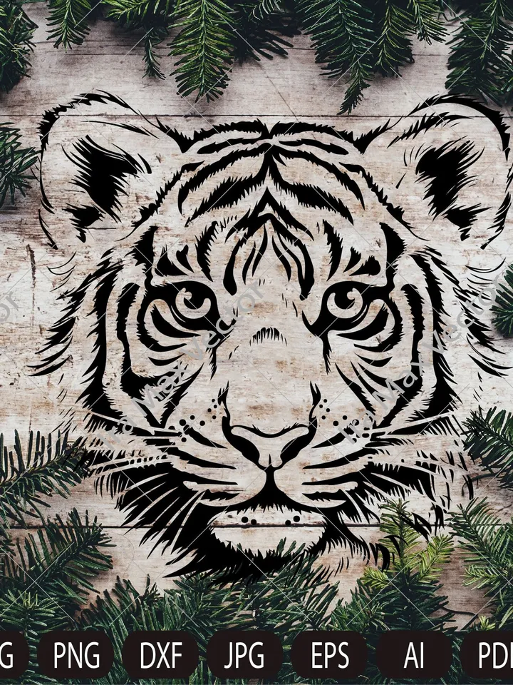 Tiger Svg, Tiger young svg, Tiger baby, Tiger Clipart, Tiger Png, Tiger Head, Tiger detailed , Tiger Silhouette, Animals Silhouette