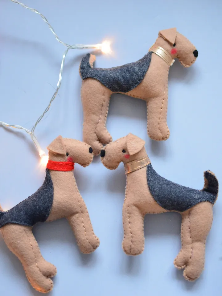 Airedale terrier Ornament ,Felt Dog ,Custom pet, stuffed animals for crib mobile