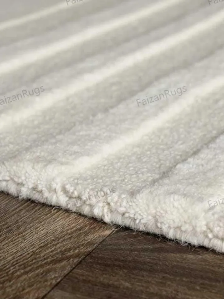 Abstract Modern Wool Rug | Cream Hand Tufted 100% Wool Rugs For Living Room, Bed Room, Kids Room In Any Size 9x12,8x10,6x9,5x8 Come On!!