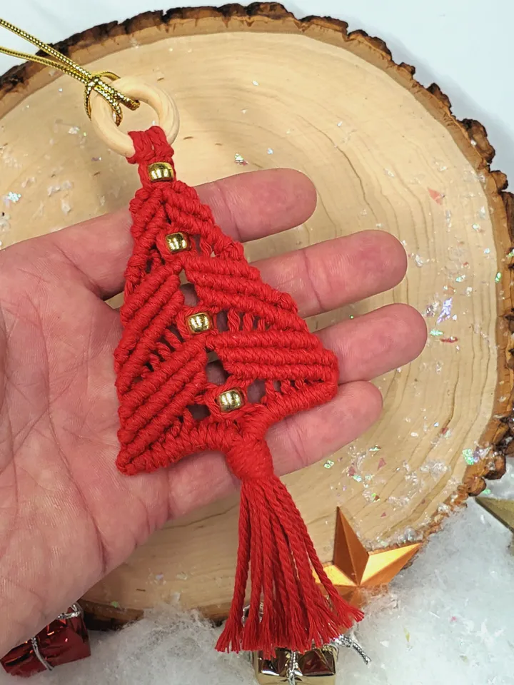 Macrame Tree Ornament Macrame Christmas Tree Macrame Christmas Ornaments Unbreakable Ornaments Holiday Car Charm Boho Tree Ornaments