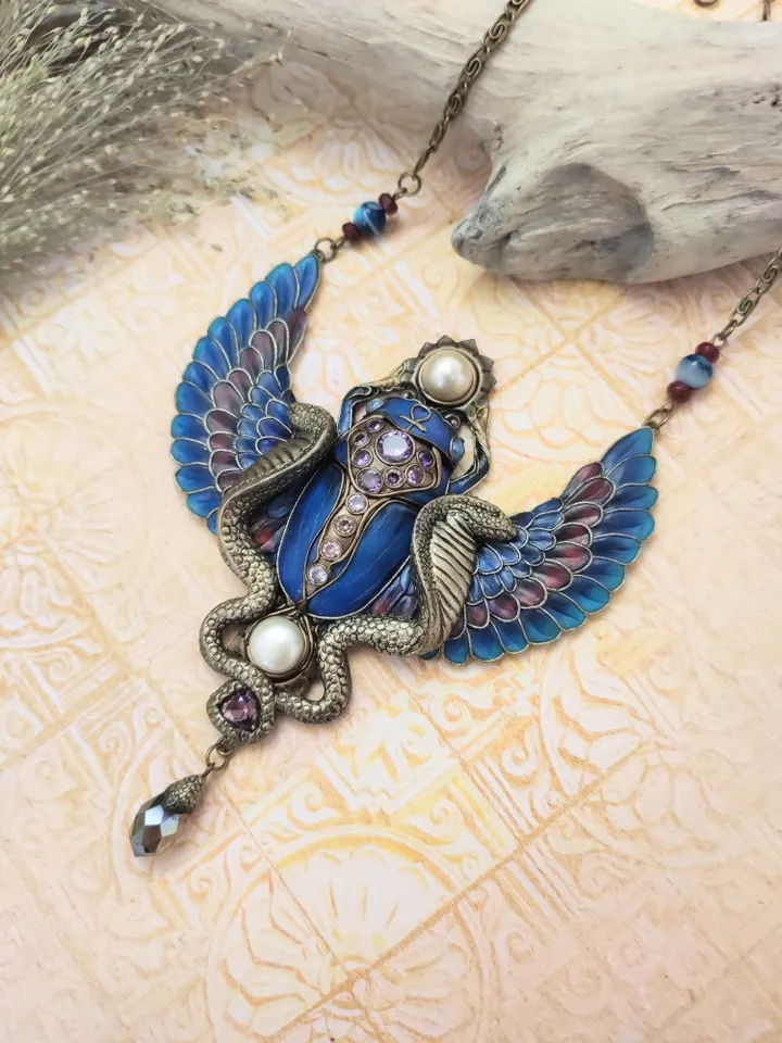 Scarab Jewelry, Scarab Pendant, Scarab Necklace, Fantasy Jewelry, Egyptian Scarab