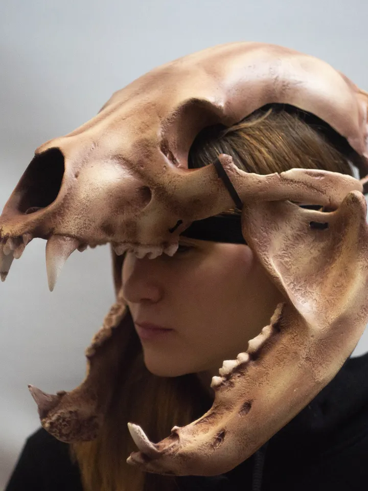 Bear Skull Helmet, Cosplay Bear head Mask, Animal Skull mask, realistic bear mask, tribal headpiece, Headpiece skull, DIY