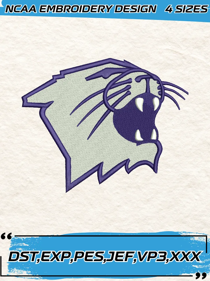 Northwestern Wildcats Mascot Embroidery Designs,NCAA Logo Embroidery Design,Machine Embroidery Design File,4 Sizes, Digital Download