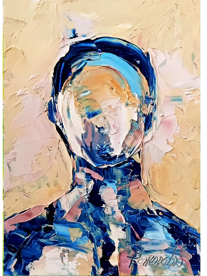 Portrait Painting Of A Man Standing Person Portrait Gay Body Painting Small Male Art Unique Original Oil Painting Modern Surrealism Art 7x5