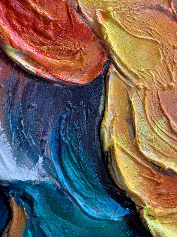 Original Textured Colorful Oil Painting On Canvas, Large Wall Art, Abstract Acrylic Painting, Custom Painting Living room Bedroom Wall Decor