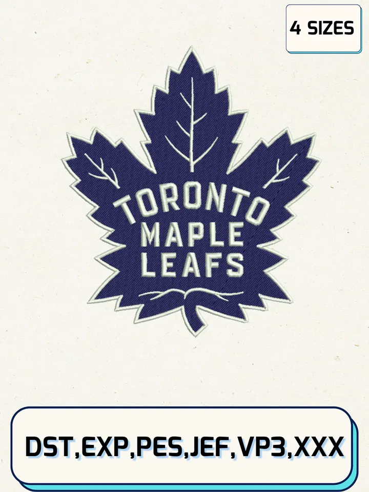 Toronto Maple Leafs Embroidery Design Files, NHL Logos Embroidery Designs, Machine Embroidery Files, 4 Sizes