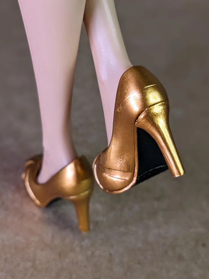 Gold heels sandals for fashion female dolls (Color Infusion, MH)