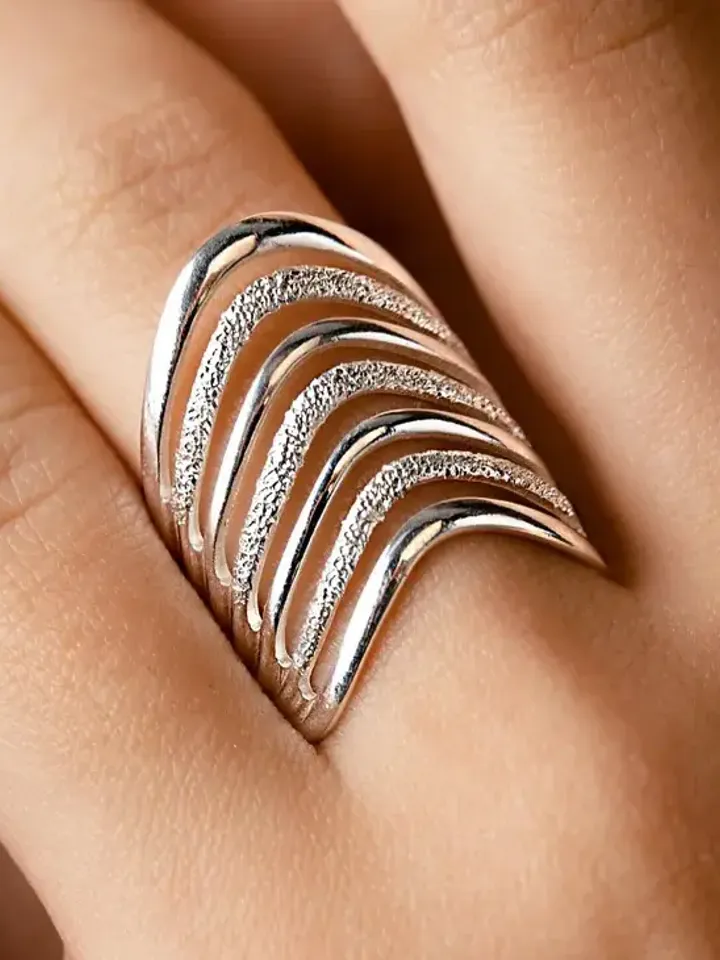 Wide ring made of 925 silver