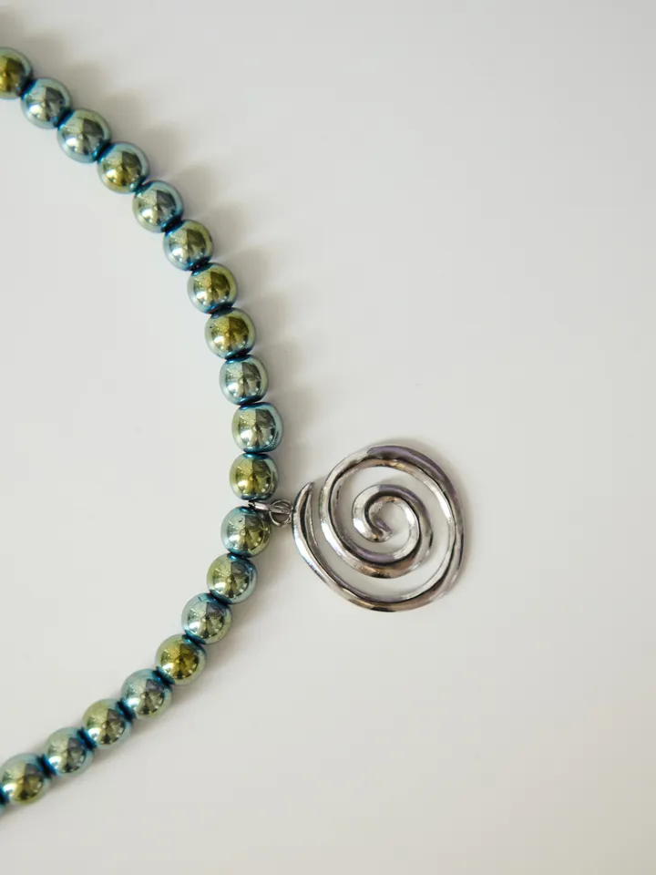green hematite necklace