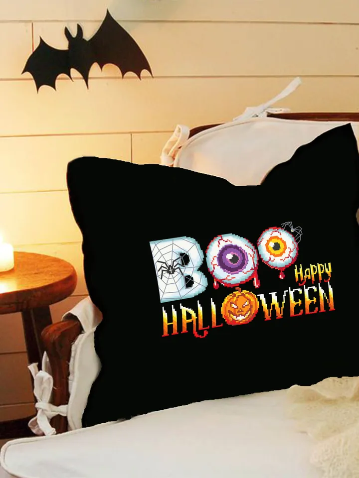 Happy Halloween cross stitch pattern PDF download Boo cross stitch chart, Spooky Halloween pattern digital PDF, Halloween embroidery #H12