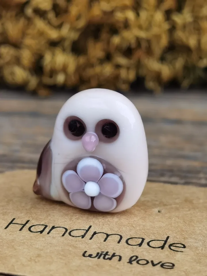 Glass figurines Miniature Owl figurine Tiny owl glass owl gifts graduation gifts Tiny glass animals terrarium figurines Animal figurines