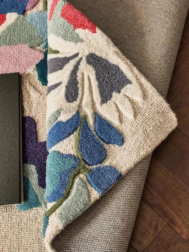 8x10 Floral Rugs Hand Tufted Hand Woven with High Low Piles in All Regular Size 5x8, 6x9, 8x10, 9x12, Stunning Multi Color in Floral Design