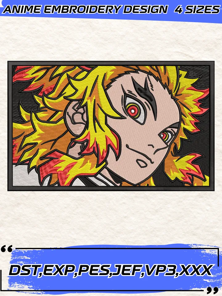 Rengoku Kyojuro Eyes Embroidery Design,Demon Slayer Anime Embroidery Design File, Embroidery Machine,4 Sizes,Digital Download