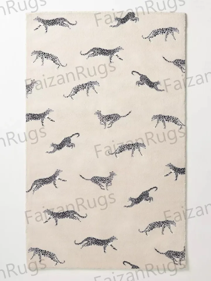 8x10 Cheetah Animal Classic Handmade 100% Wool Rugs Carpets, Handmade Carpet For Living Room, Dining Room, Hallway, Multiroom Carpets