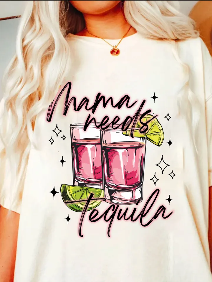 Mama Needs a Tequila PNG-Funny Sublimation Digital Design Download-margarita png, adult humor png, tequila png, png for moms, funny mama png