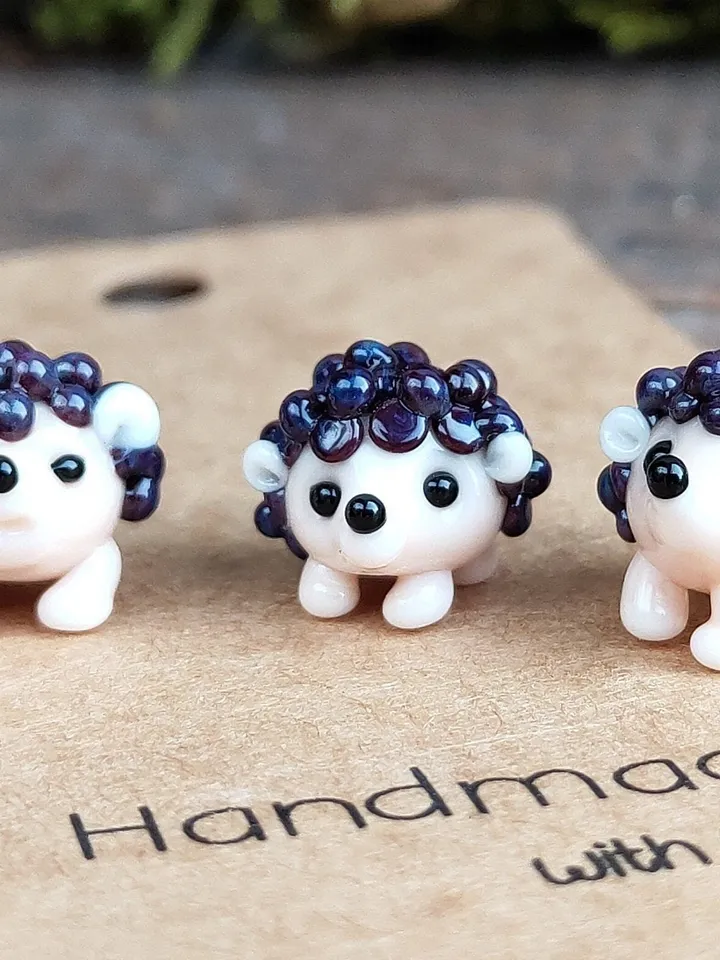MINIATURE ANIMALS Hedgehog figurine Hedgehog miniature Baby Hedgehog Glass Hedgehog decor Hedgehog gift Tiny Hedgehog Fairy garden animal