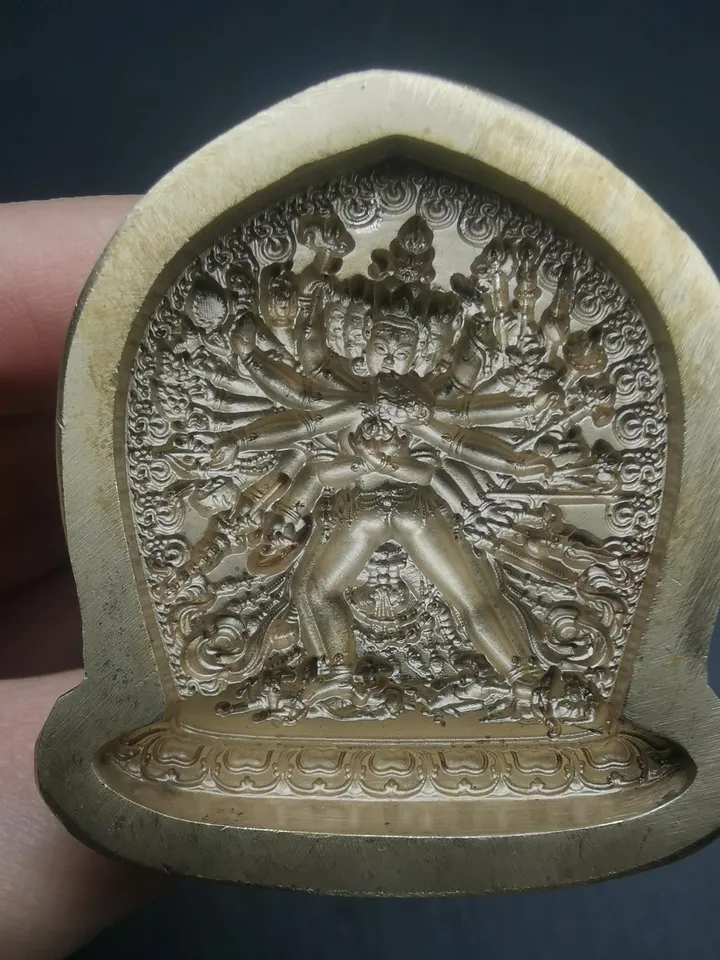 Kalachakra Vajra Tsa Tsa Mold,4.5cm Height Old Version,Gandhanra Unique Tibetan Buddha Tsha Tsha Mould For Making Clay Statue