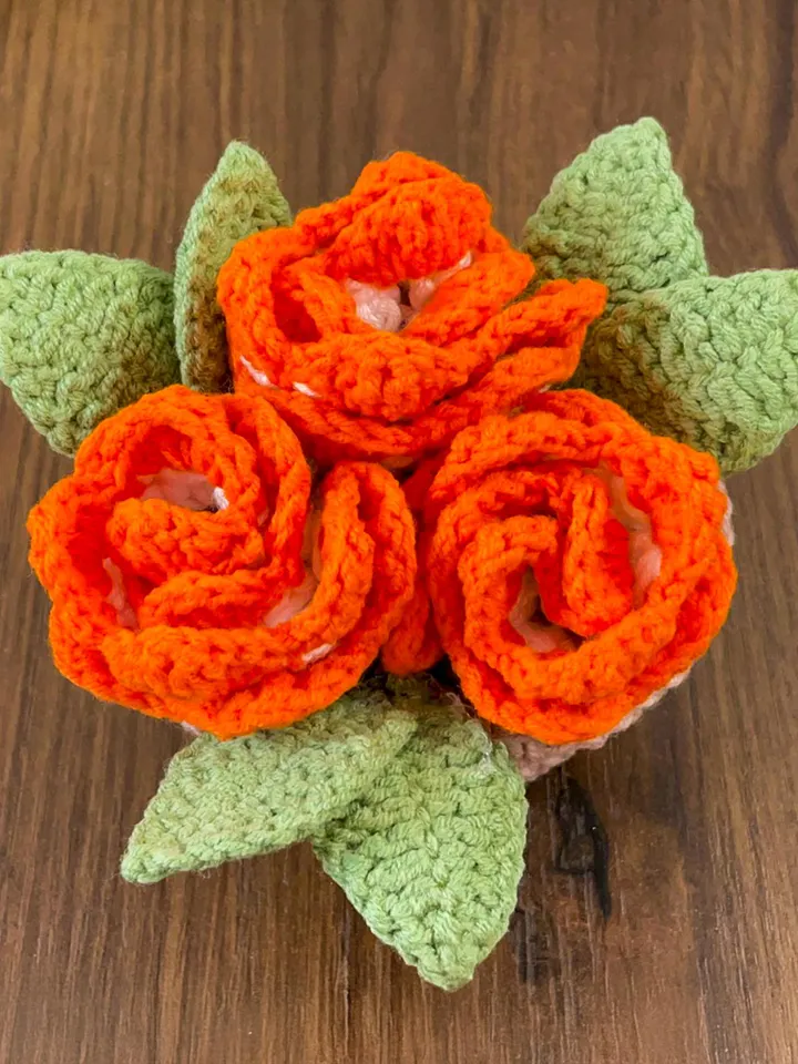 Crochet Flower Basket PDF Pattern, Amigurumi Floral Arrangement, DIY Crochet Home Decor, Handmade Rose Bouquet Tutorial