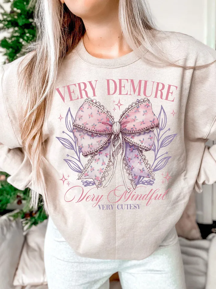 Very Demure PNG, Demure png, Social Club, Very Mindful png, Pink Bow png, Viral shirt, Preppy png, Trendy png, Very Cutesy png, Girly Design