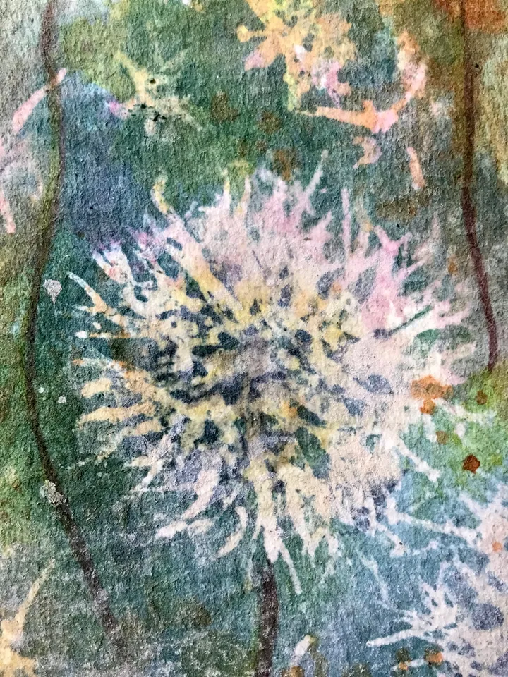 Dandelion fields original watercolour painting,flowers watercolour painting,floral landscape,small painting gift,wall hanging decoration