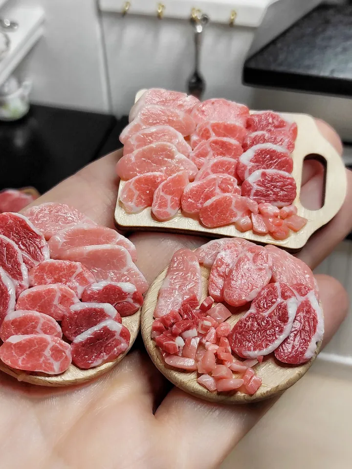 Raw Meat, Farm Food, Mini Food, Dollhouse, Realistic Miniature, Dollhouse miniature, Food for dolls, Miniature meat