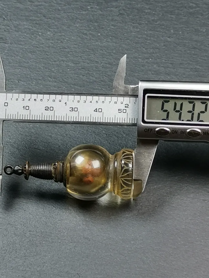 Gandhanra Handmade Tibetan Buddhist Amulet,Crystal Stupa Pendant,Pagoda,Buddhist Tower,Gau Shrine,Mani Rilbu Bottle,Consecration Zung,2.1"