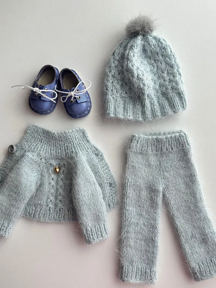 Paola Reina Doll 4 ITEMS Set: Exclusive Handmade Outfit - Sweater, pants, pompon hat, shoes