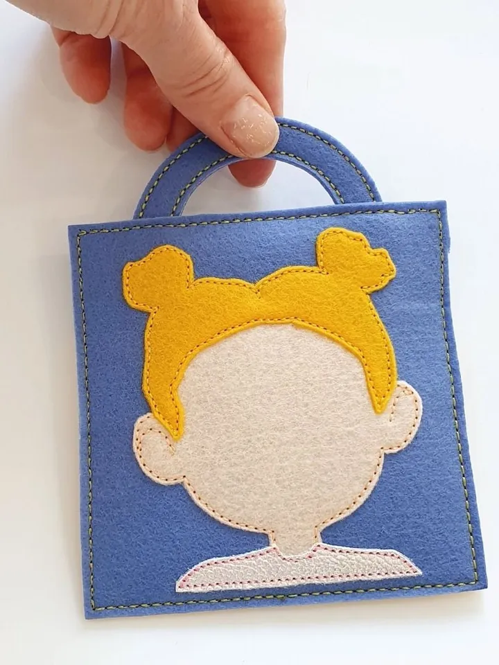 Emotions Quiet Book Page ITH Embroidery Design, Make a Face Felt Activity Page, Feelings Learning Toy Pattern, 4x4 Hoop
