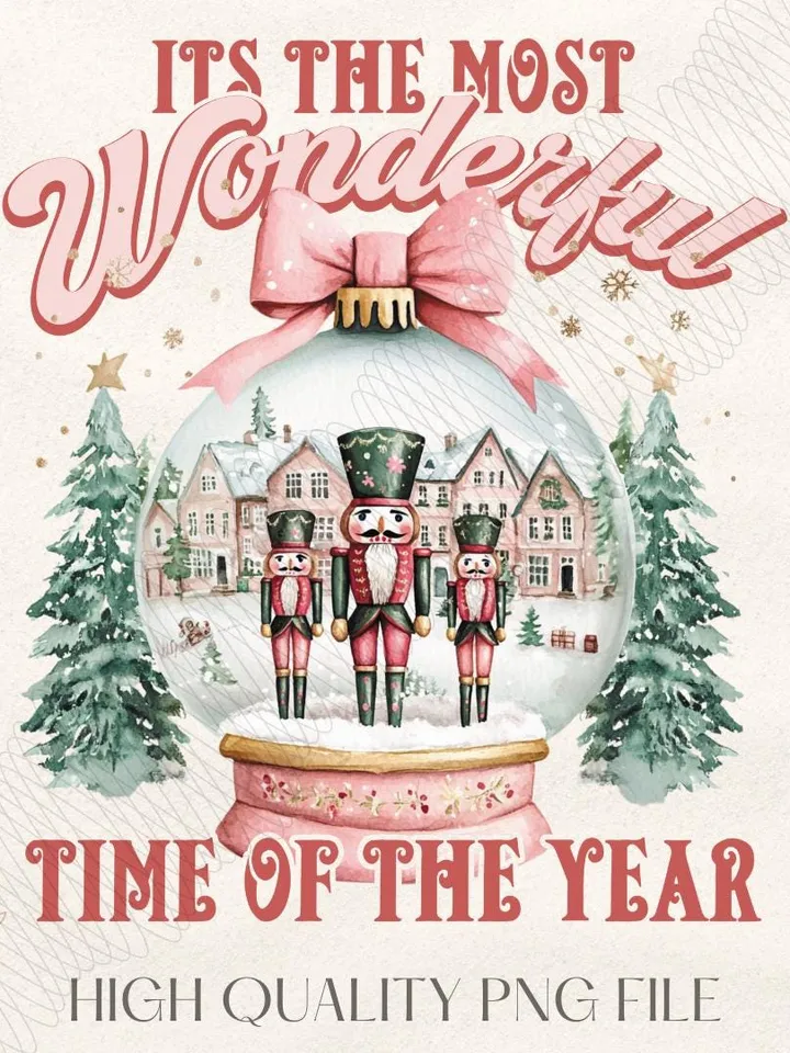 Nutcracker Friends Snow Globe PNG, Pink Christmas PNG, Coquette png, Pink bow png, Pink Christmas PNG sublimation, Coquette Christmas png