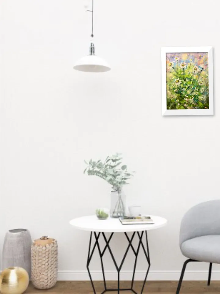 Daisies pastel painting ,original abstract painting,soft pastel on pastelmat, small gift for her,home decoration.