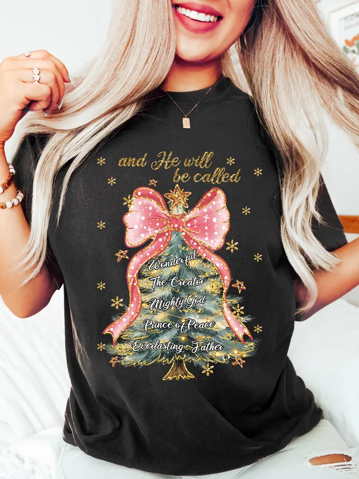 And He Will be Called, Oh Come Let Us Adore Him Png, Hand Drawn Christmas Tree Png, Christian Christmas, Jesus Cross Bow, Watercolor