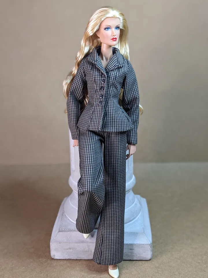 Handmade classic pantsuit for 13-inch fashion female dolls