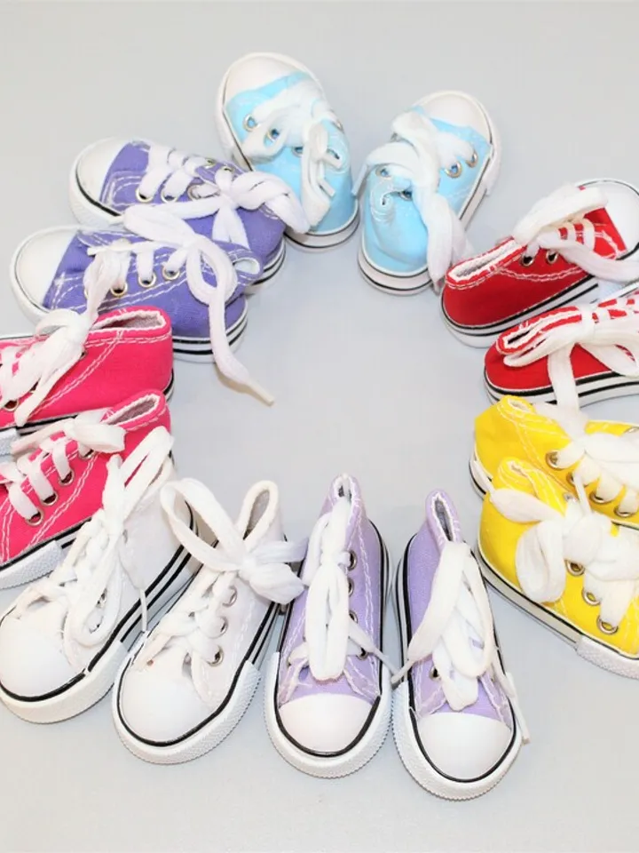 Textile sneakers for 1/3 1/4 SD BJD Doll - 7.5cm sole length - Or any other doll – Christmas gift idea