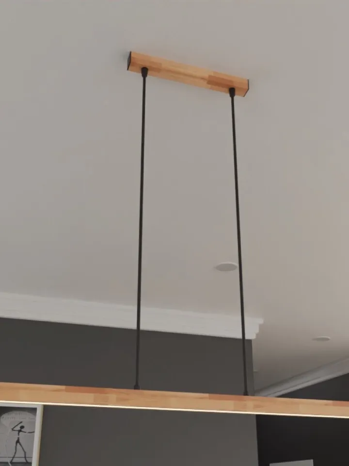 Black Modern Linear Pendant Hanging Chandelier with LED Light