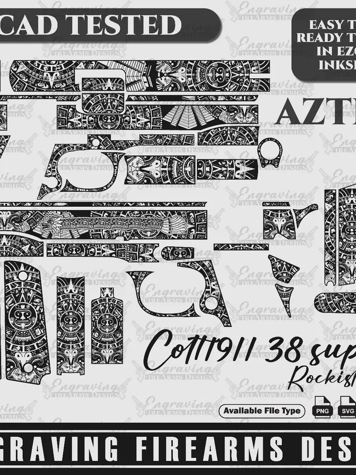 Engraving Arms Designs 1911 38 super Rockisland  Aztec Design