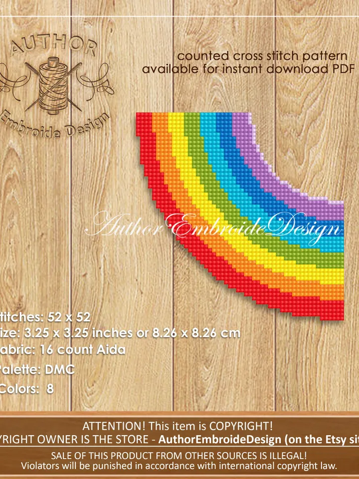 Rainbow Corner bookmark cross stitch pattern download PDF Rainbow cross stitch chart Handmade bookmark digital pattern PDF, LGBTQ gift #B301