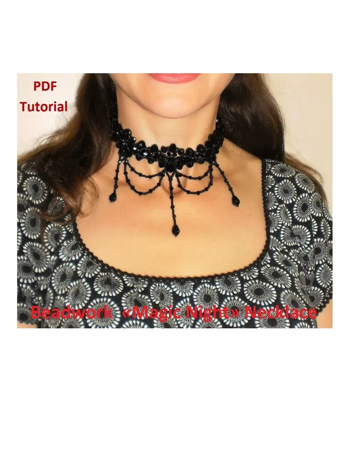 Tutorial «Magic Night» Necklace, beaded Necklace, Beading Tutorial, Beadwork Tutorial