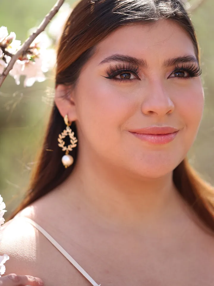 Boho Wedding Earrings, Leaf Statement Bridal Earrings, Pearl Wedding Earrings, Statement Wedding Jewelry, Leaves Champagne Gold Earrings,