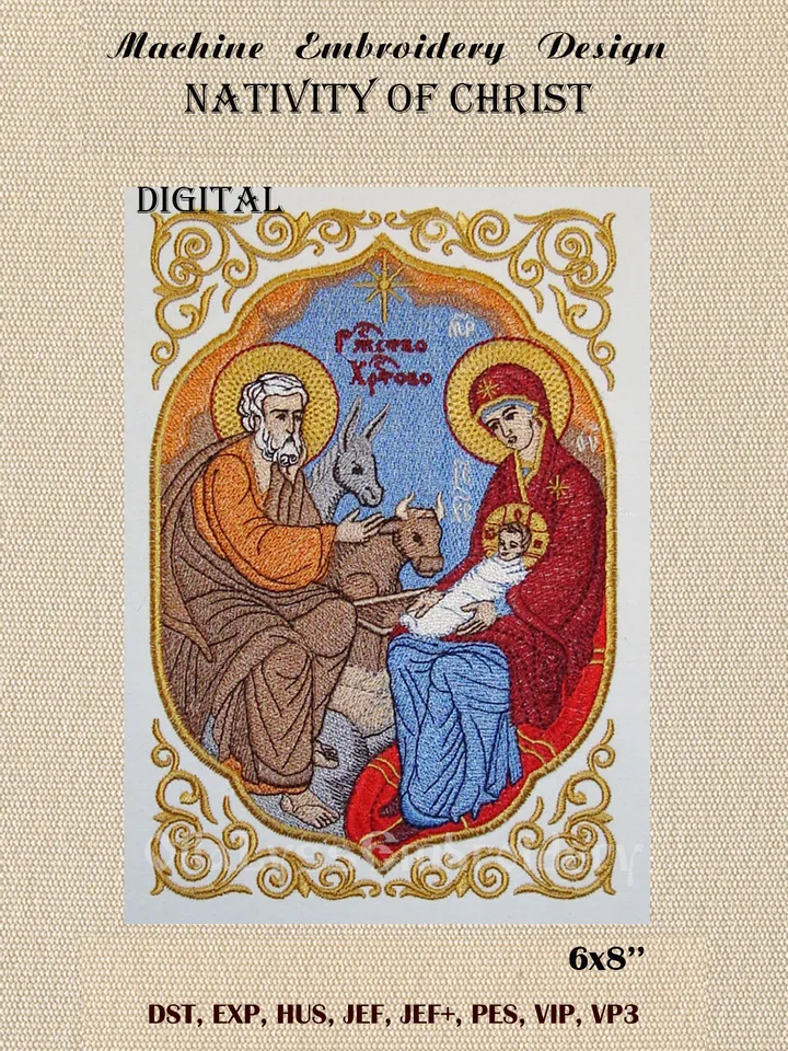 Nativity of Christ embroidery design