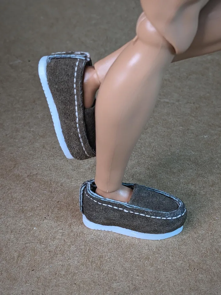 Handmade suede shoes for Fashion male dolls (wide feet)