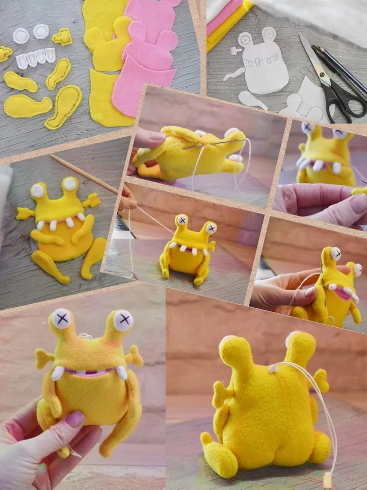 PDF Plush Toy Patterns – 5 Cute Fleece Monster Softies Set