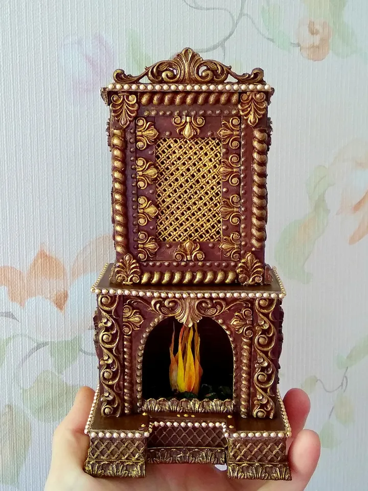 Fireplace for dollhouse handmade.