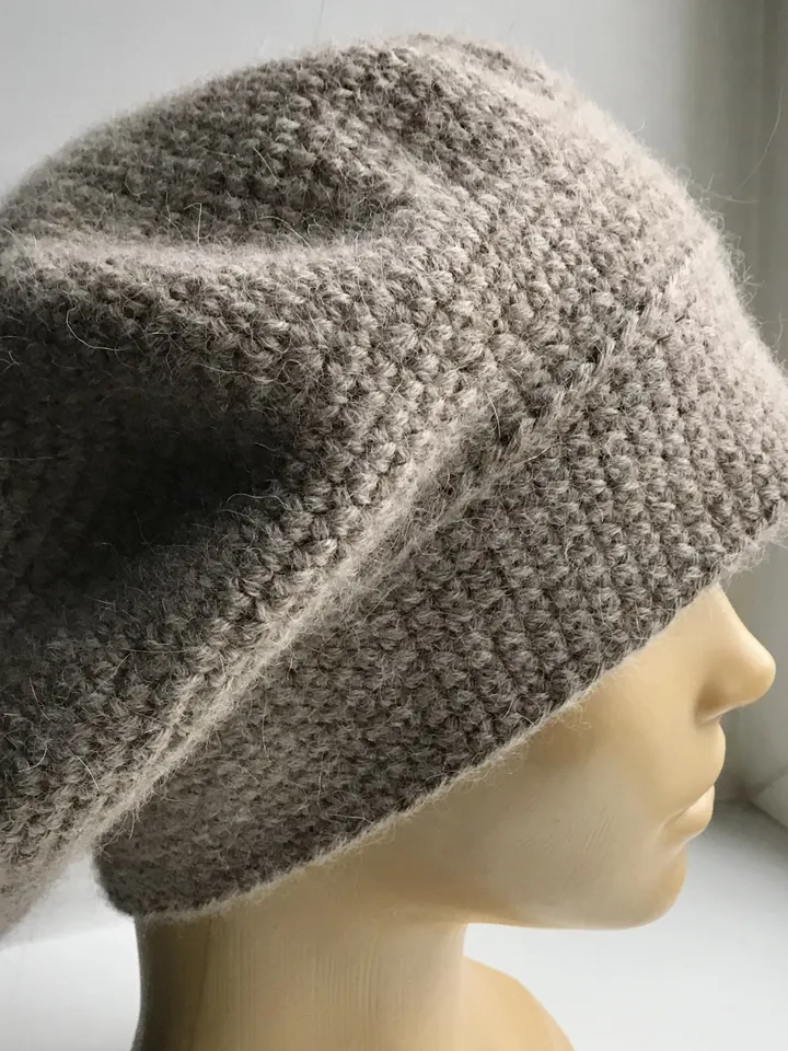 Crochet pattern woolen beret hat Printable PDF pattern