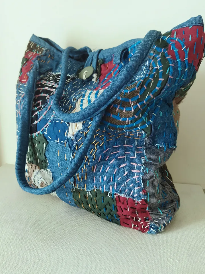 Stylish HANDMADE Boro bag Boho bag Patchwork STYLE and lined
