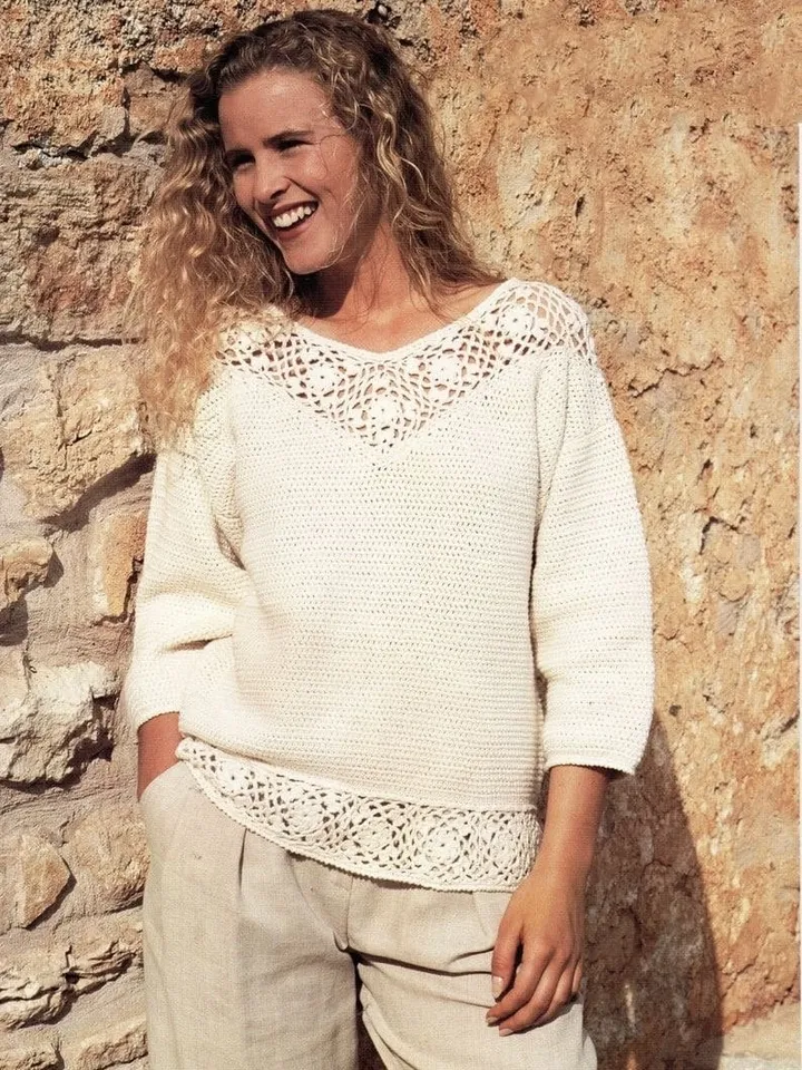 Sweater pattern crochet pattern easy crochet pattern , crochet pullover, ladies sweater pdf pattern