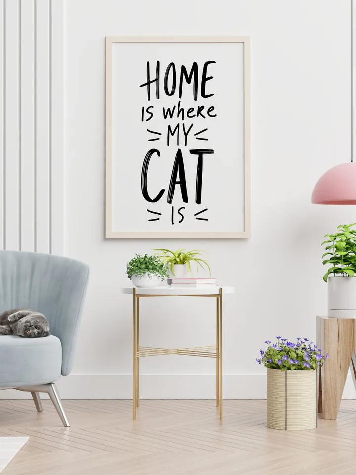 Cat Wall Art, Cat Wall Decor, Cute Cat Printable, Cat Lovers, Cat Mom, Wall Home Decor, Cat Decor, Pets, Cute Digital Art Download, Modern