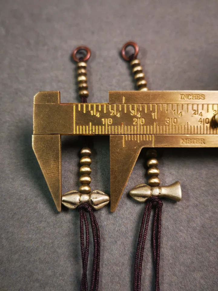 Gandhanra Handmade Tibetan Buddhist Mala Counters,Prayer Bead Counters,with Vajra and Bell Pendant,Made of Brass,Small Size 4mm