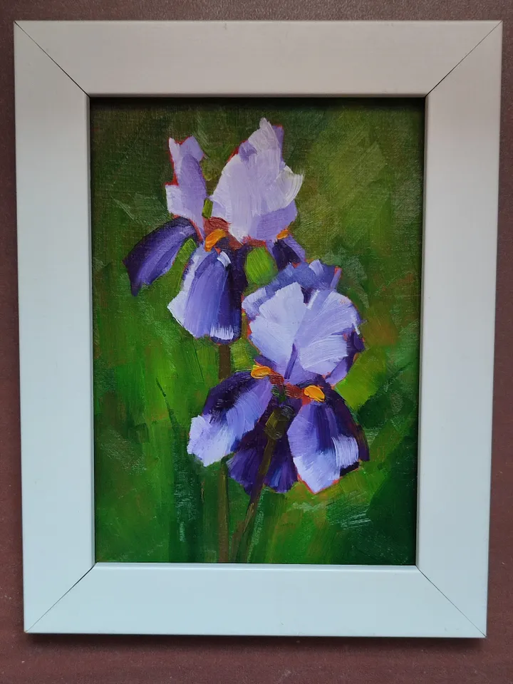 oil painting on canvas Irises 13*18